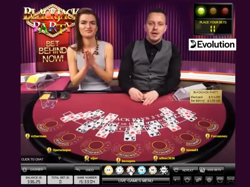 Blackjack Party; Topper In Live Casino